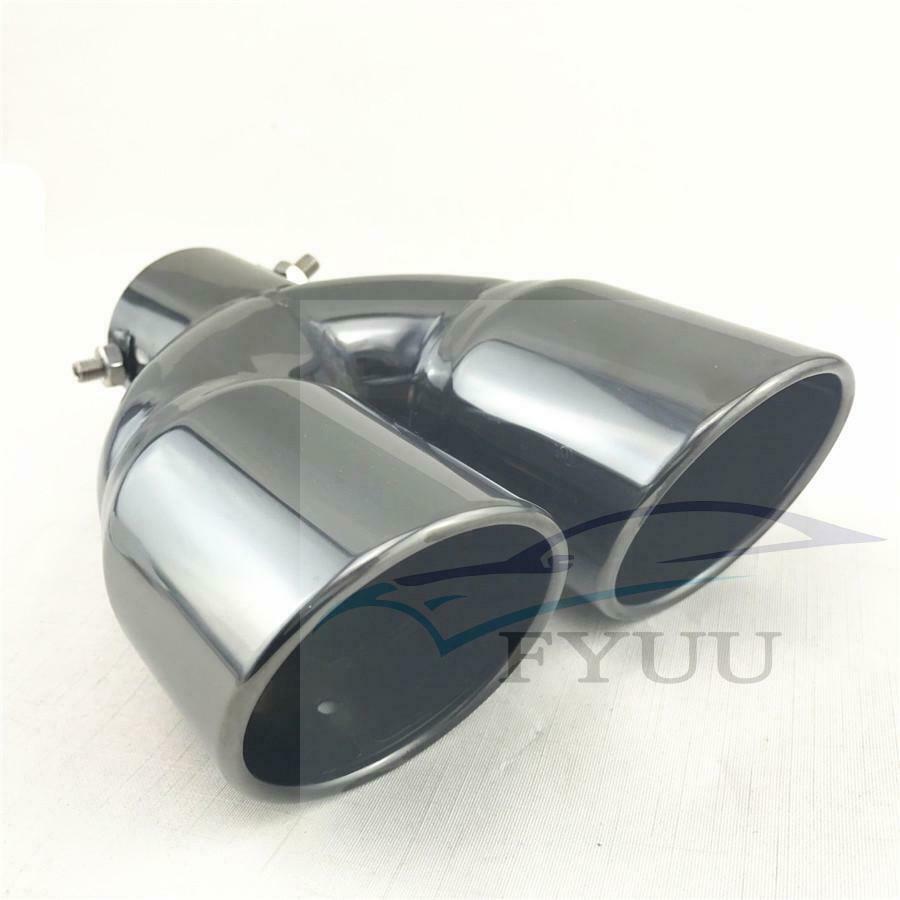 Titan Stainless Steel Round Dual Exhaust Tip 2.5" Inlet Angled Muffler Tail Pipe