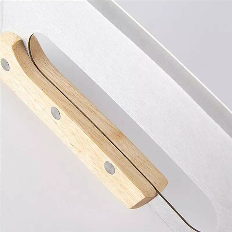 Kitchen Pizza Cutter Stainless Steel Wooden Double Handle Pizza Cutter PDEAU
