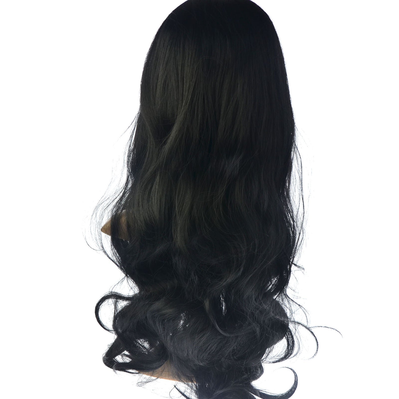 Beauty Long Not Lace Black Curly Wavy Wig Woman Wig Front Hair Synthetic Hair