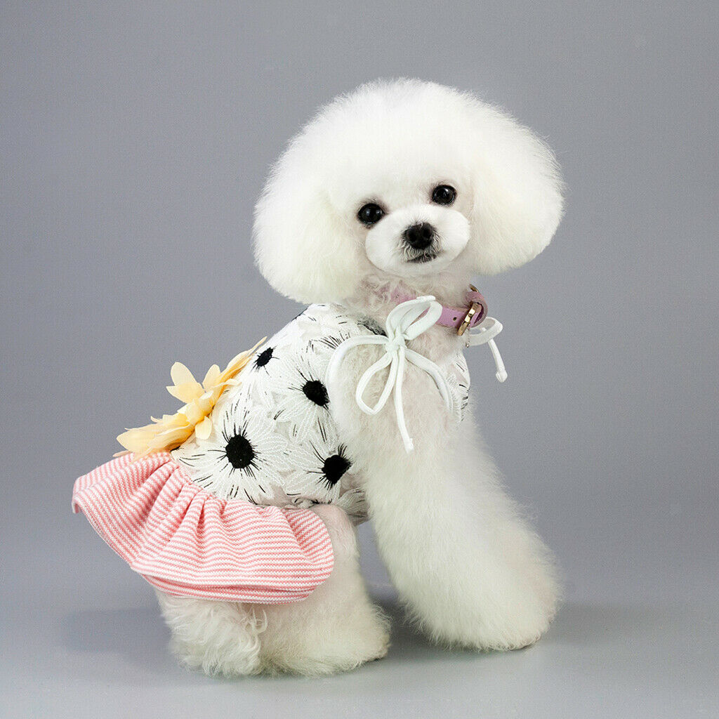 Dog Puppy Skirt Tutu Clothing Wedding Dresses for Spring Summer Pink S