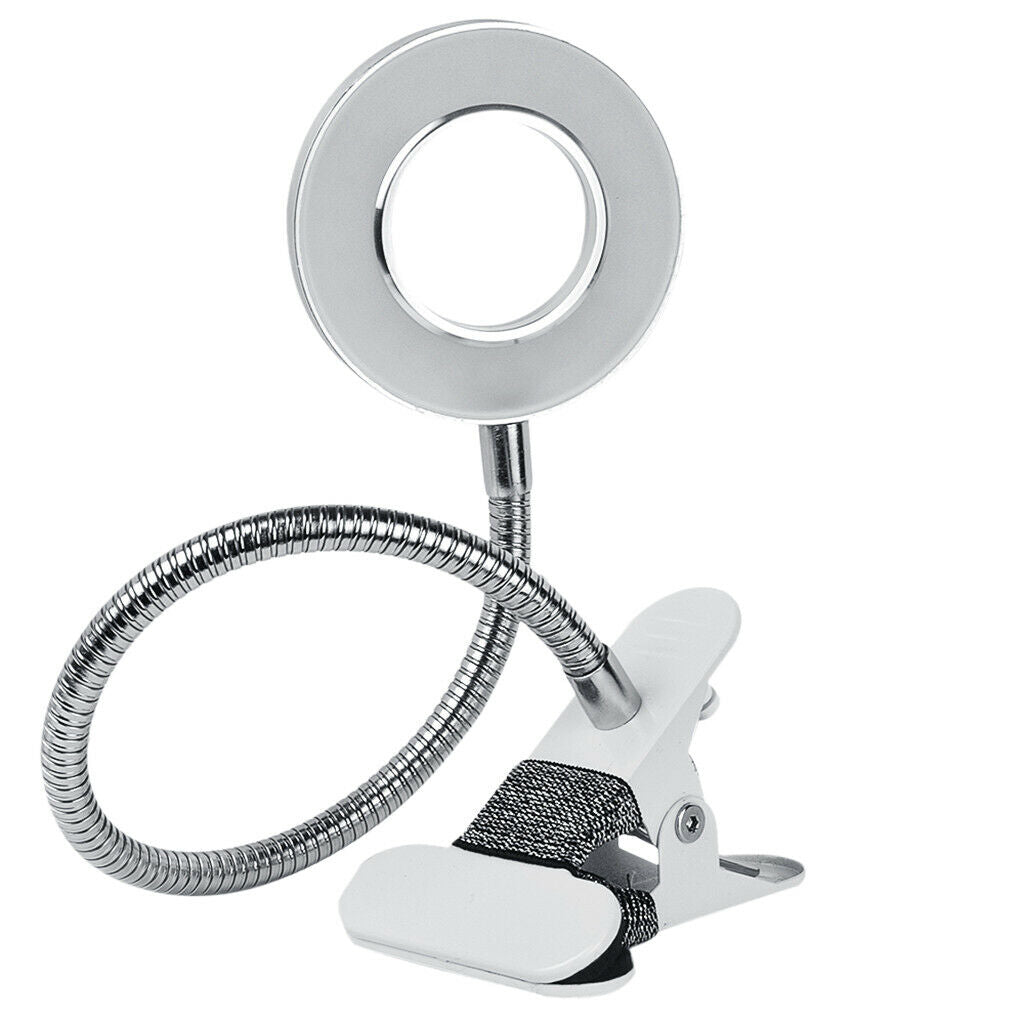 Salon Adjustable USB White LED Light Hollow Flexible Lamp With Clamp Holder For