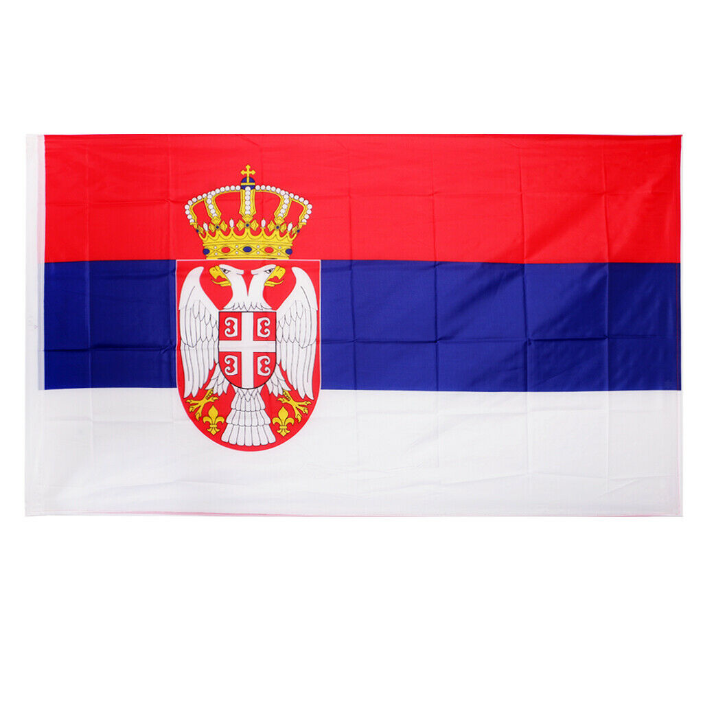 Serbian Flag Banner Office Activities Parade Festival Home Decoration 90x150cm
