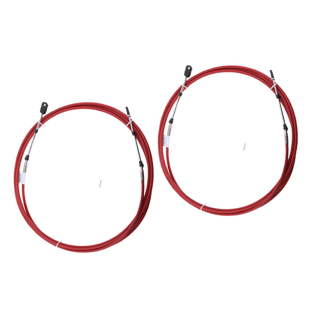 2-Pack 8ft Marine Boat Motor Throttle Control Cable for Yamaha Outboard