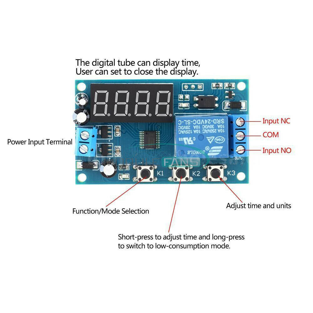 DC24V 4-digit High Performance LED Delay Timer Module Switch Cycle Control Relay