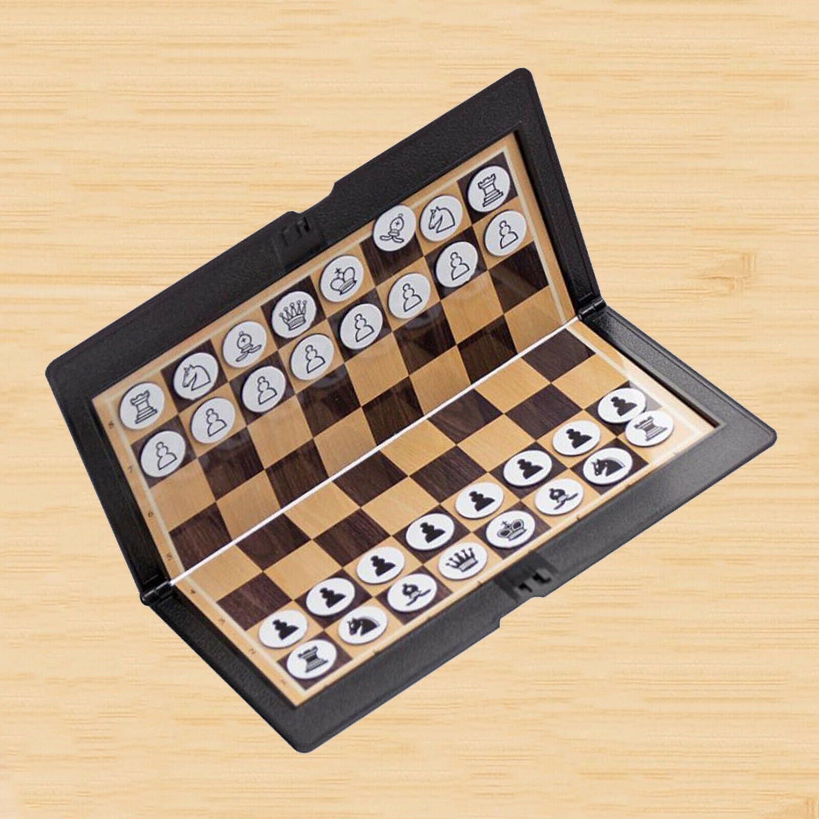 Foldable Mini Magnetic Tournament Chess Set Portable Wallet Pocket Chess Game