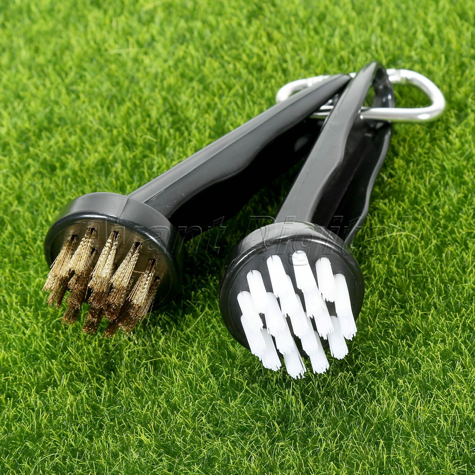 2 Pcs Golf Club Brushes Cleaning Putter Iron New Wood Bristle Plastic Handle