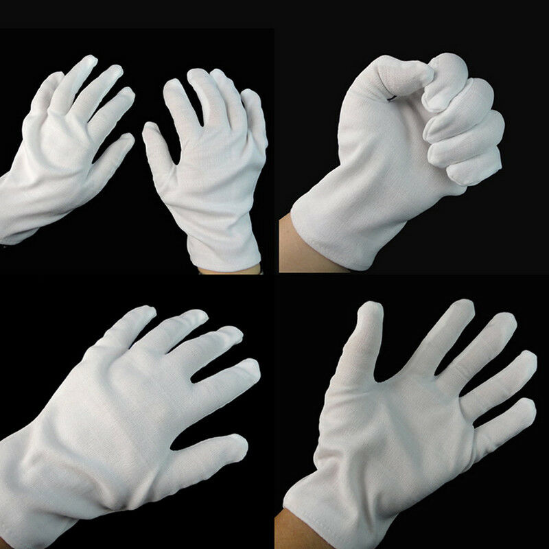 1Pair Hip hop Performance White Gloves Cotton Magician Costume Party Hall.l8