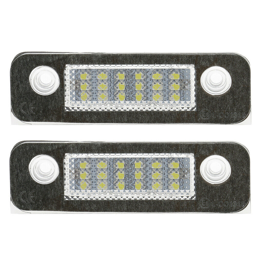 2 Piece White 18-LED License Plate Light Lamps For Ford Fusion Fiesta Mondeo