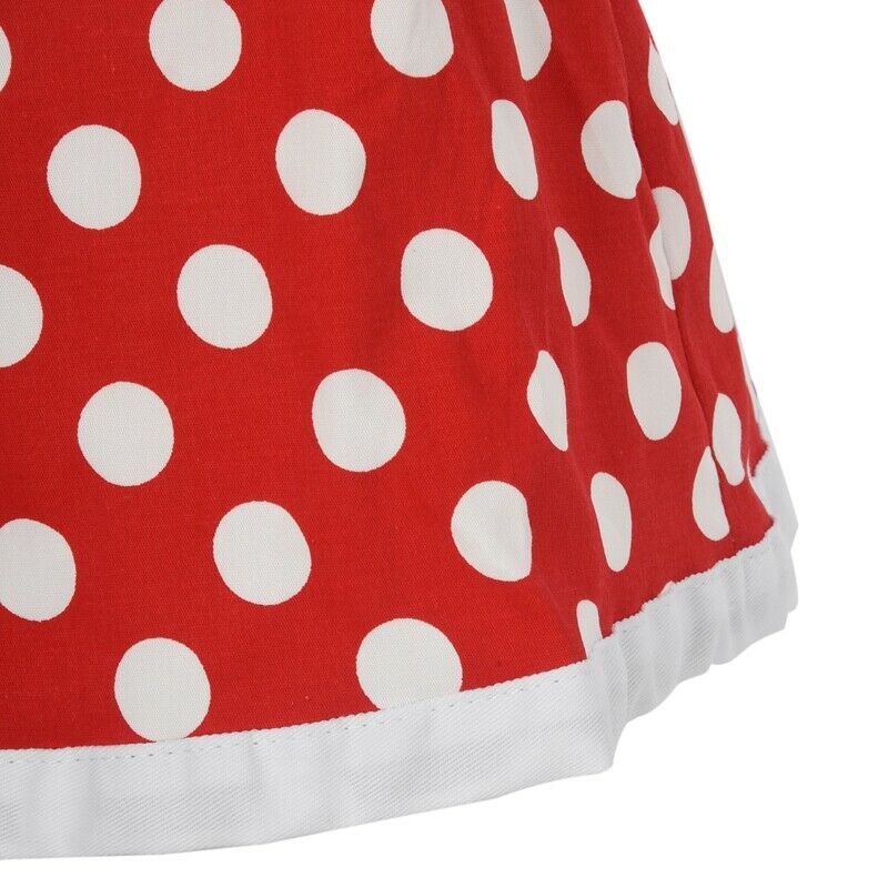 Lovely Sweetheart Red Retro Kitchen Aprons Woman Girl Cotton Polka Dot CookingS8