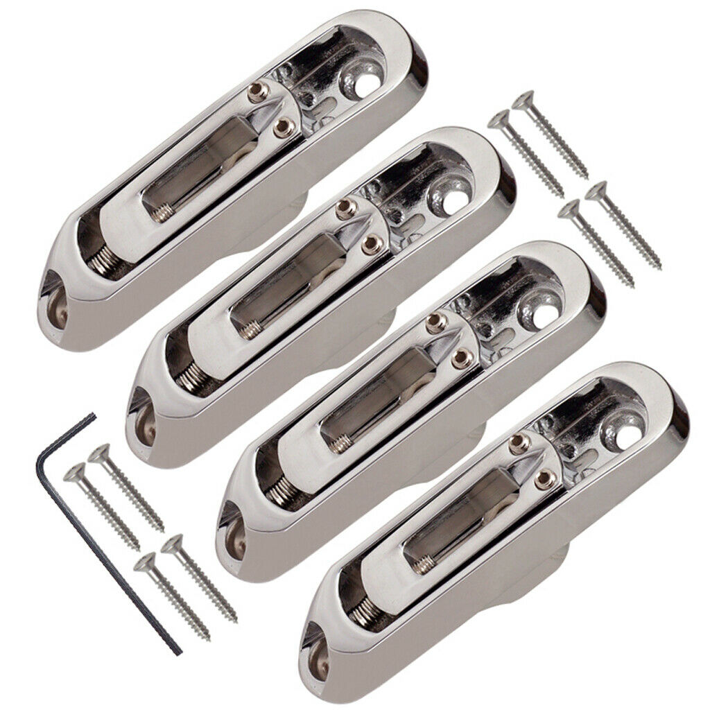 1 Set Zinc Alloy 4 Strings Bridge Individual String Bridge for Electric Bass
