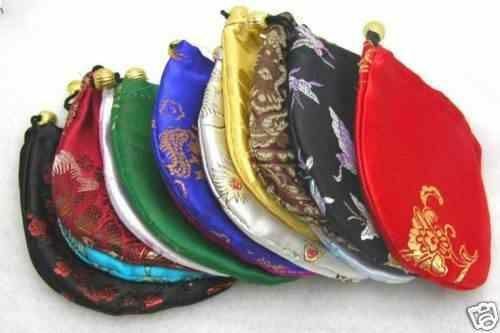 Workers hand embroidery WHOLSALE 10pcs China Silk Jewelry Pouches