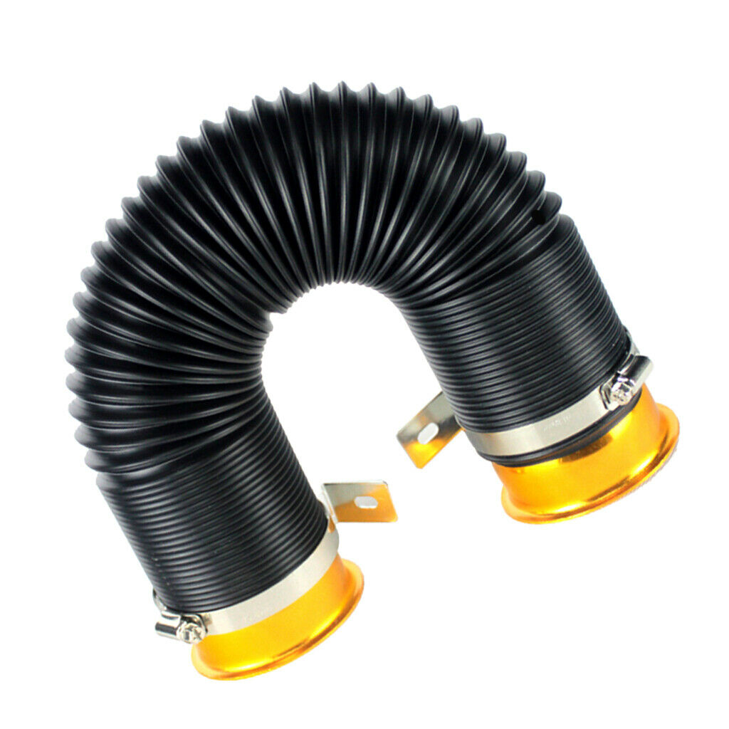 3inch Global Flexible Cold Air Intake Pipe Inlet Hose Tube Duct Inlet Golden