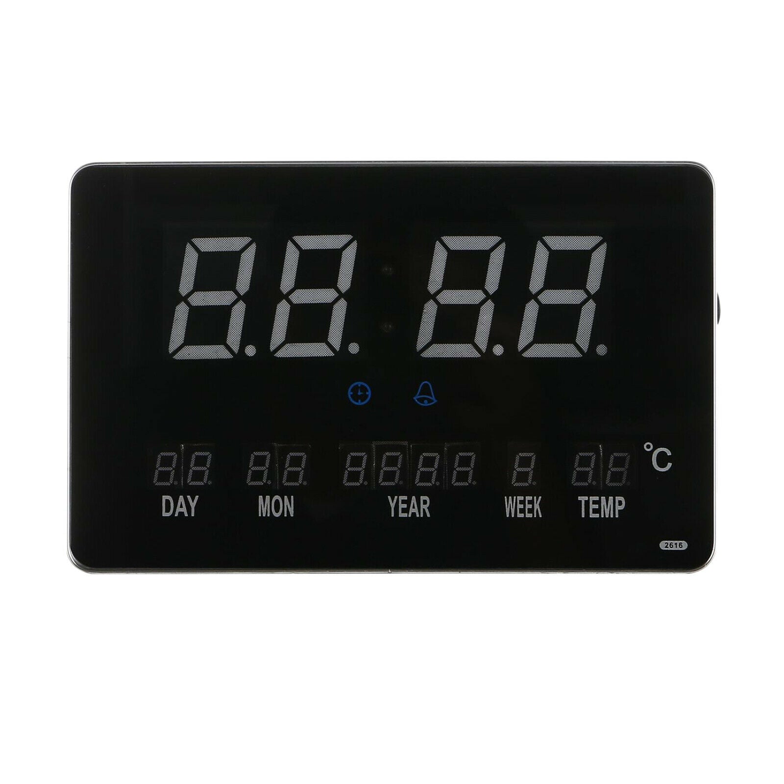 Digital Alarm Clock Bedside Wall Clock Hourly Chime for Bedroom Living Room