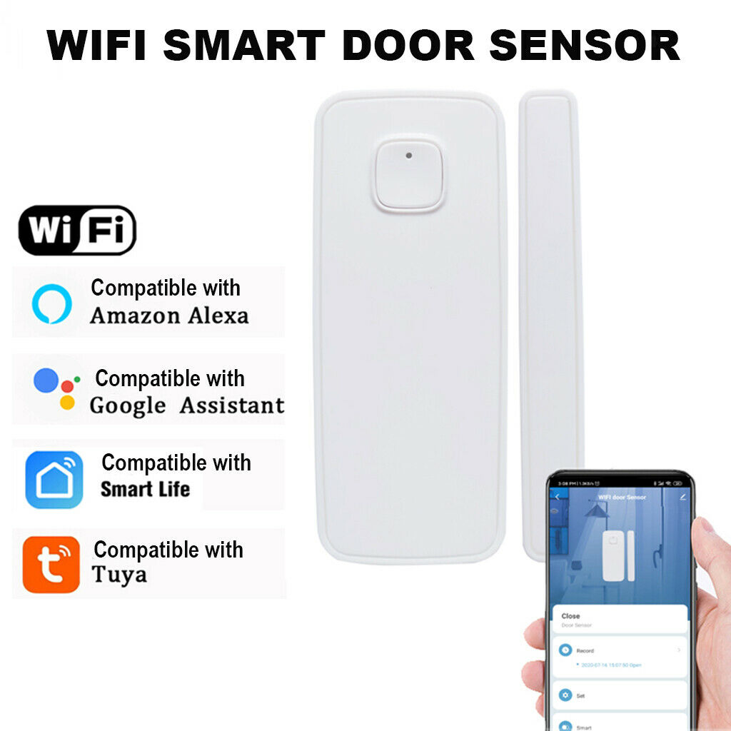 WiFi Smart Door Window Sensor, Mobile Phone APP Notification Alarm Wireless