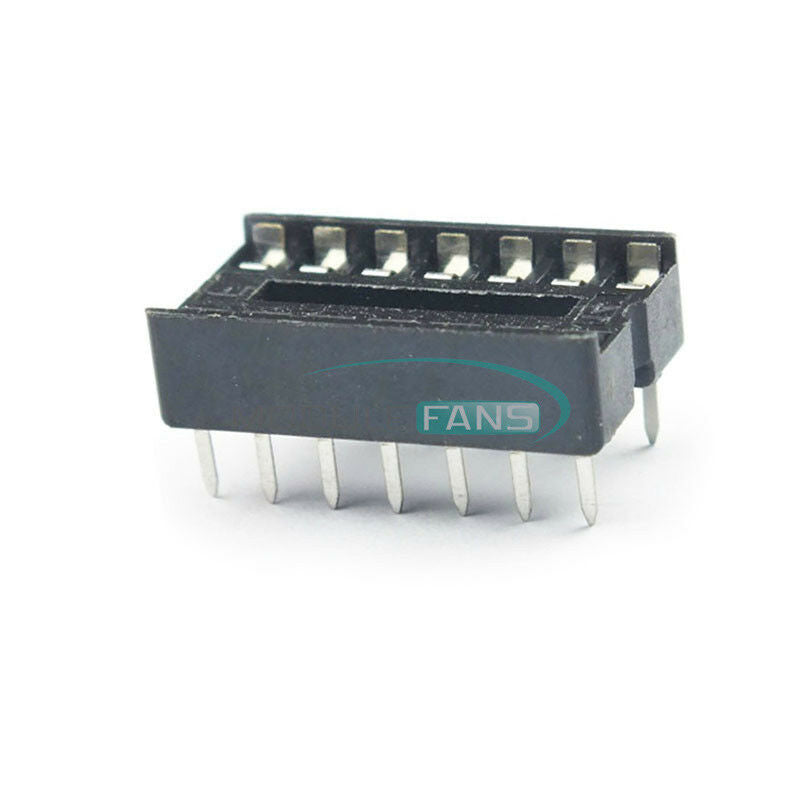 100PCS 14 Pin Integrated Circuit IC Sockets Adaptor Solder Type DIP14 New