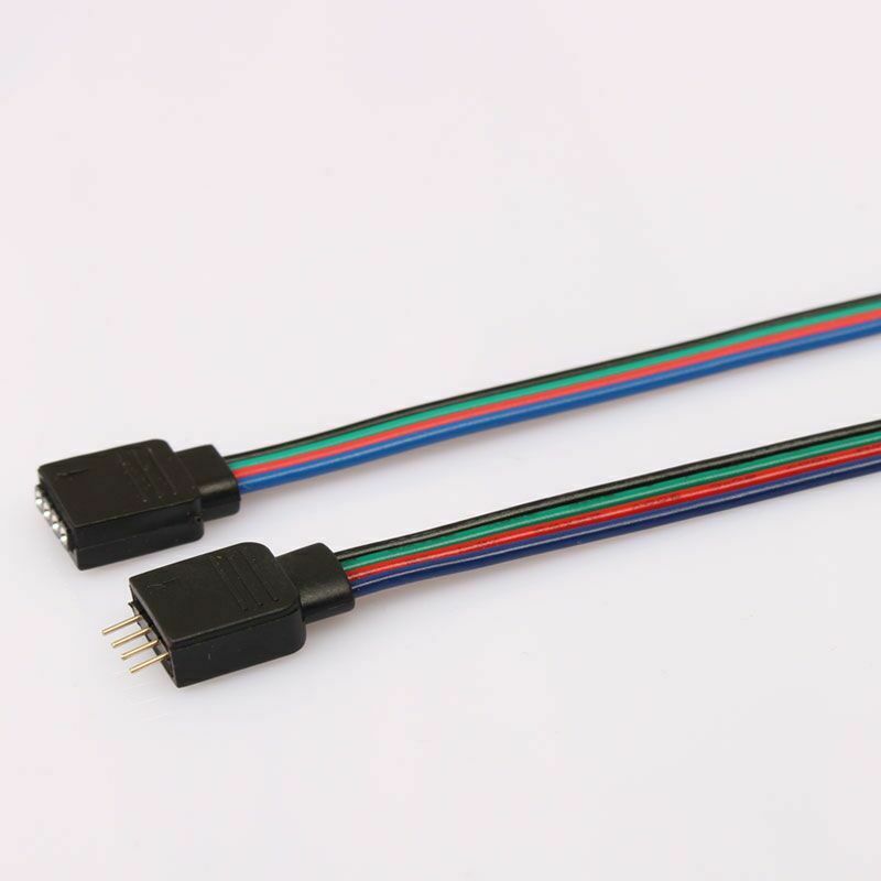 4Pin Male + Female Connector Wire Cable for 3528 5050 SMD LED Strip Light 10pcs