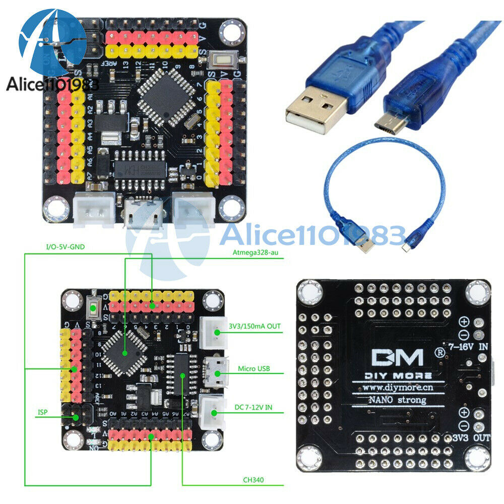 CH340G ATmega328P Nano V3.0 Micro USB 16Mhz Controller Driver Board For Arduino