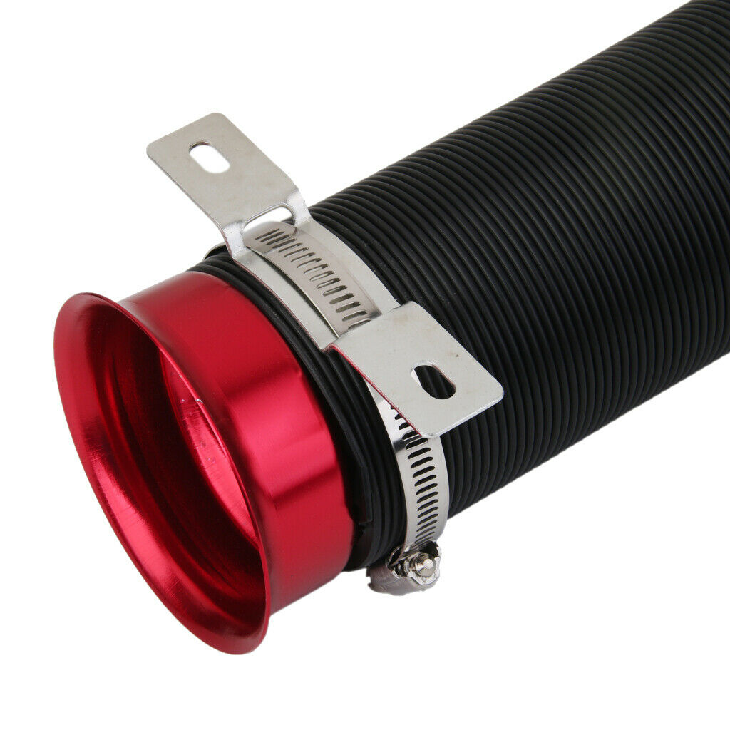 Universal 3" 75MM Flexible Cold Air Intake Pipe Inlet Hose Tube Car Red