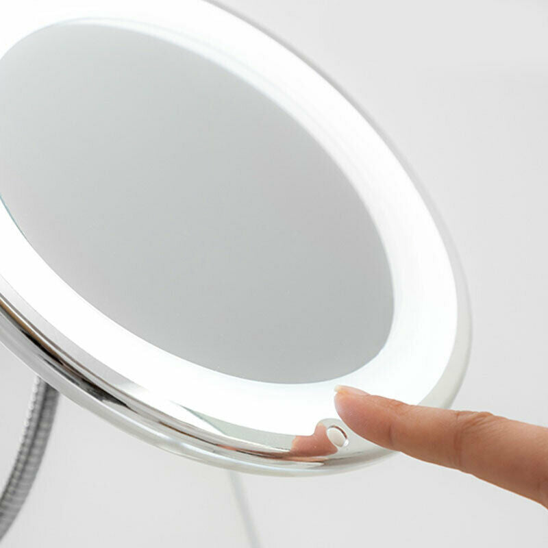 Mirror Magnifying To LED With Arm Flexible And Suction Cup Gift for Woman - New
