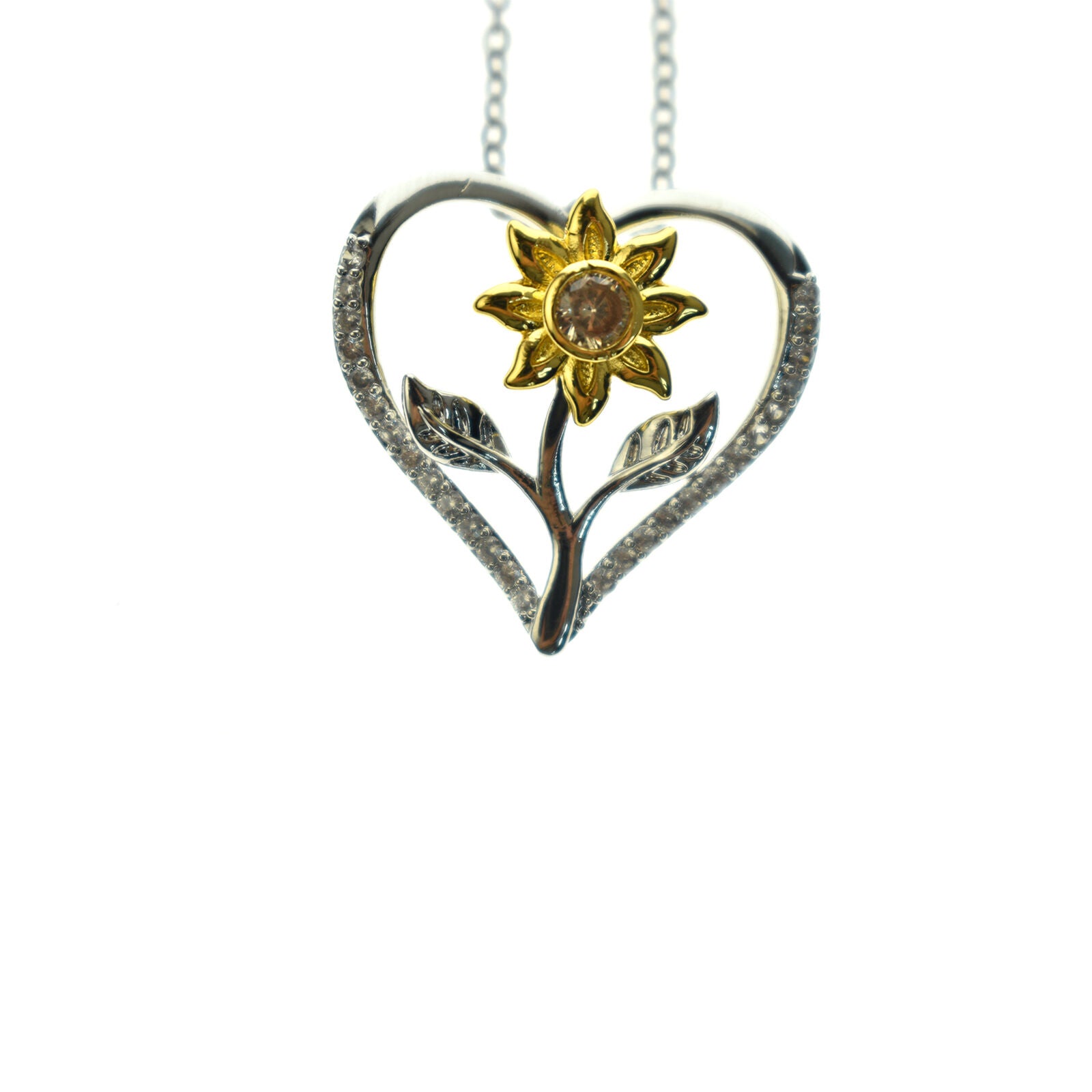 Heart Sunflower Necklace You Are My Sunshine Necklace