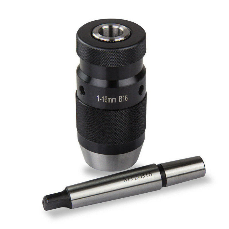 Steel Self Tighten Keyless Lathe Drill Chuck MT2-B16 Arbor Live 16mm MK2 Durable
