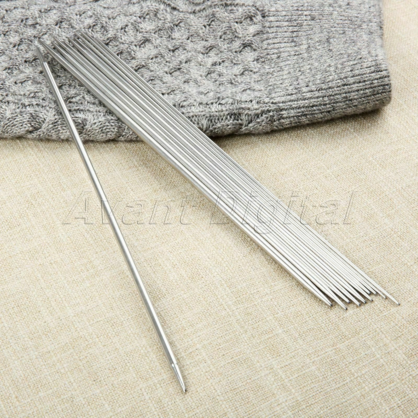 44X 25cm Stainless Steel Double Pointed Knitting Needles Crafts 1.5mm-5mm Sizes