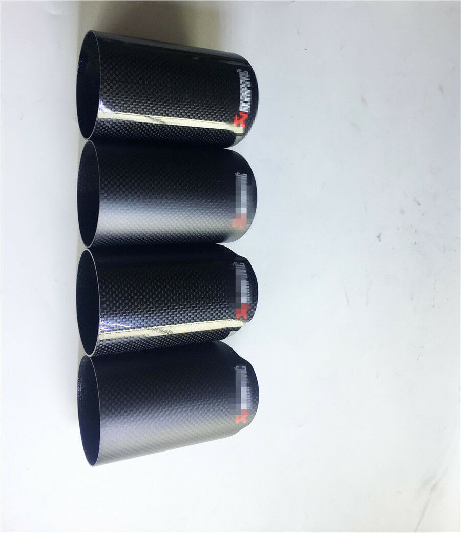 Exhausts pipe Carbon Cover w/ Glossy Carbon Shell Exhaust Muffler Pipe Tip Case