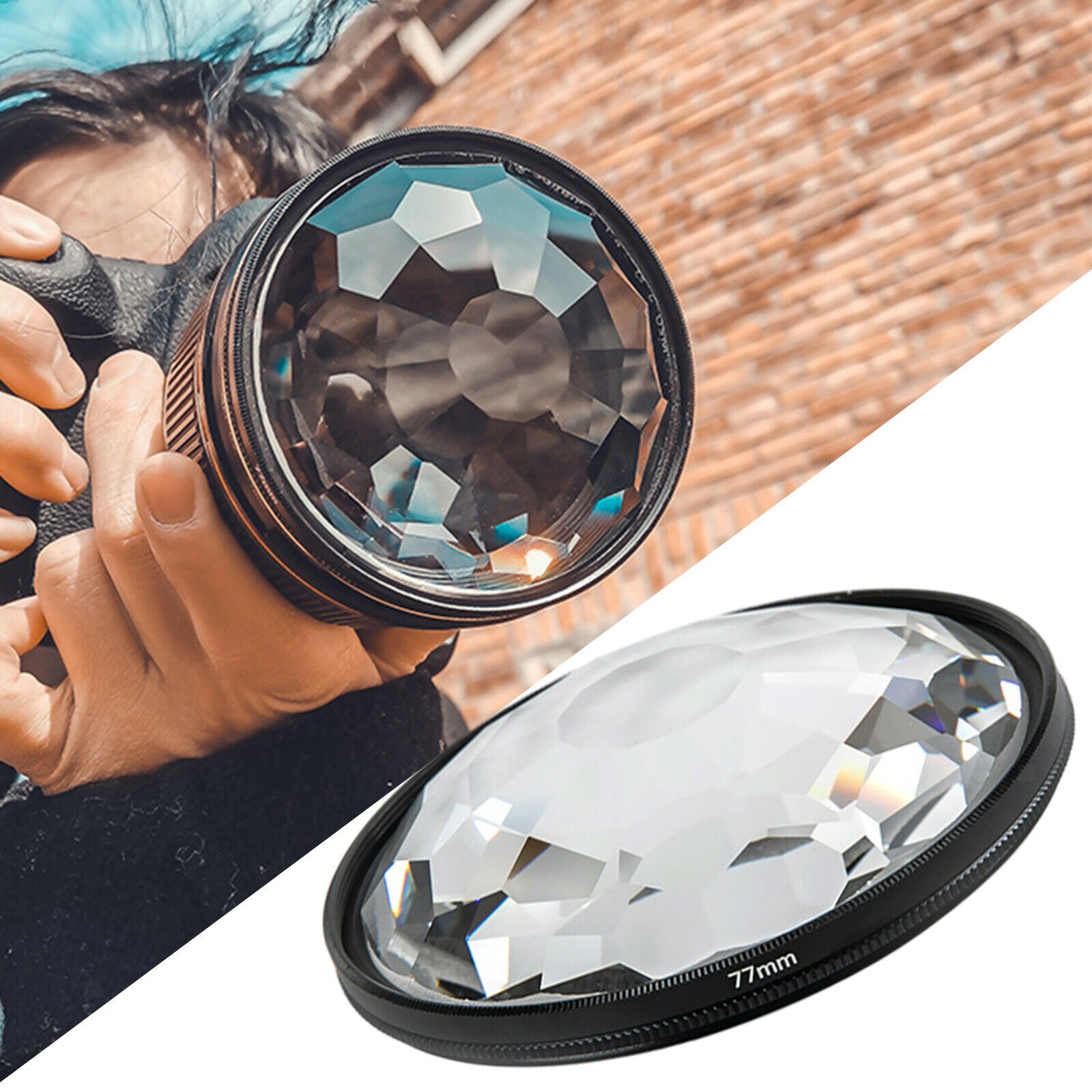 77mm Kaleidoscope Prism Special Effects Camera Filter Multiple Refractions