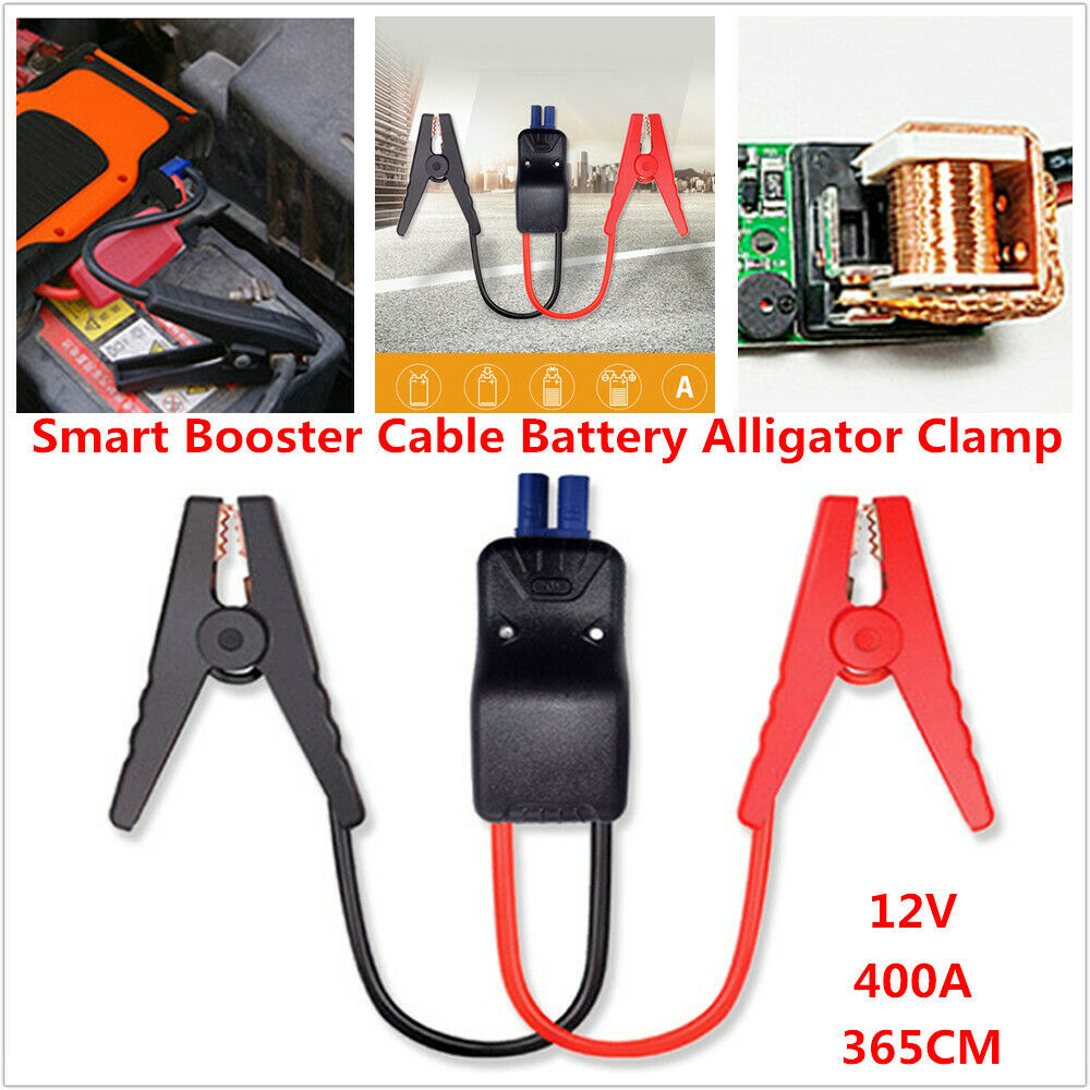 Smart Booster Cable Battery Clamp Line Kit LED Indicator For Car Jump Starter