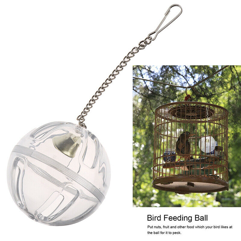 Parrots Ball Feeder Hanging Cage Feeding Birds Bell Foraging Chain For Treat,CH