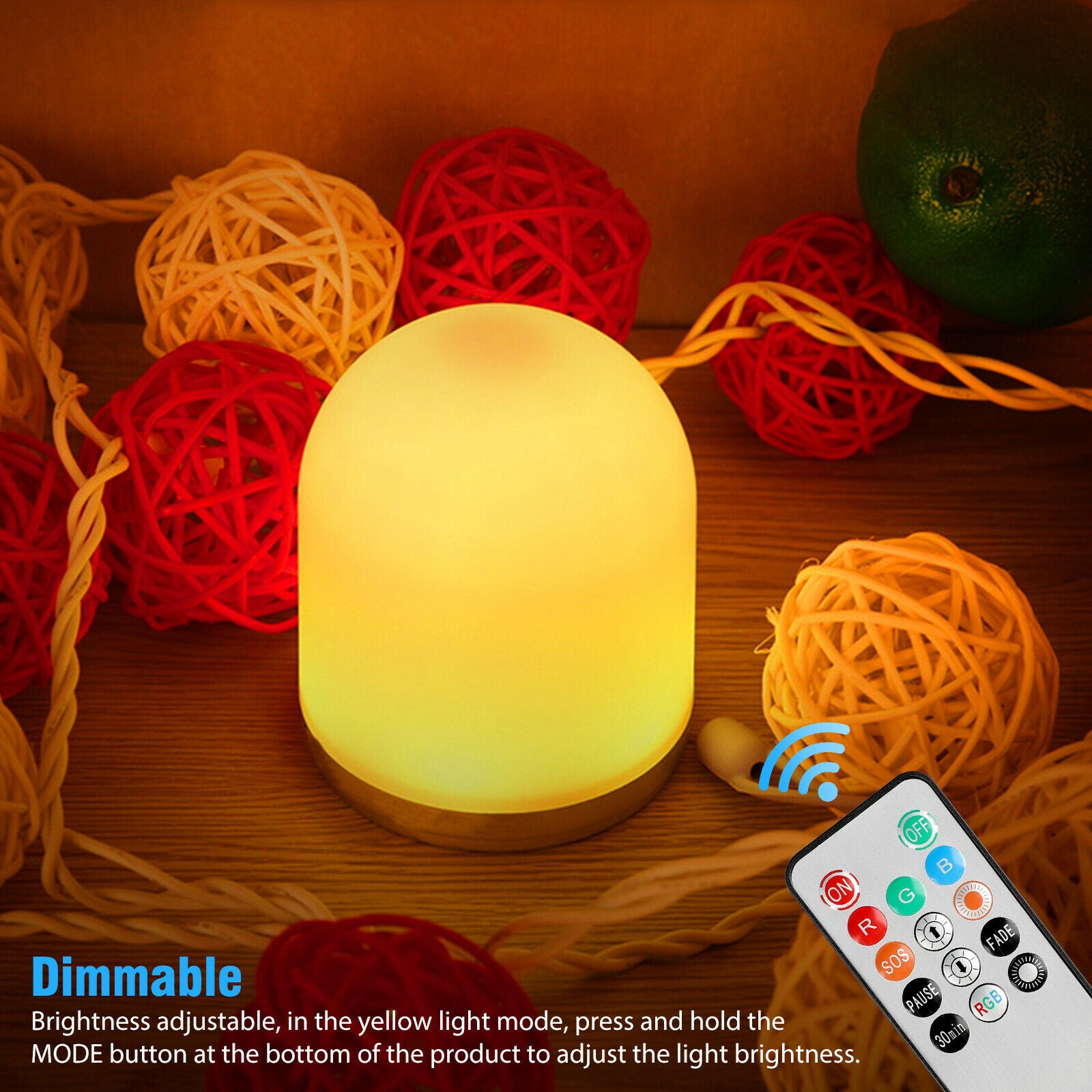 Mini Smart RGB LED Color Change Rechargeable Night Light Baby Room Bedside Lamp