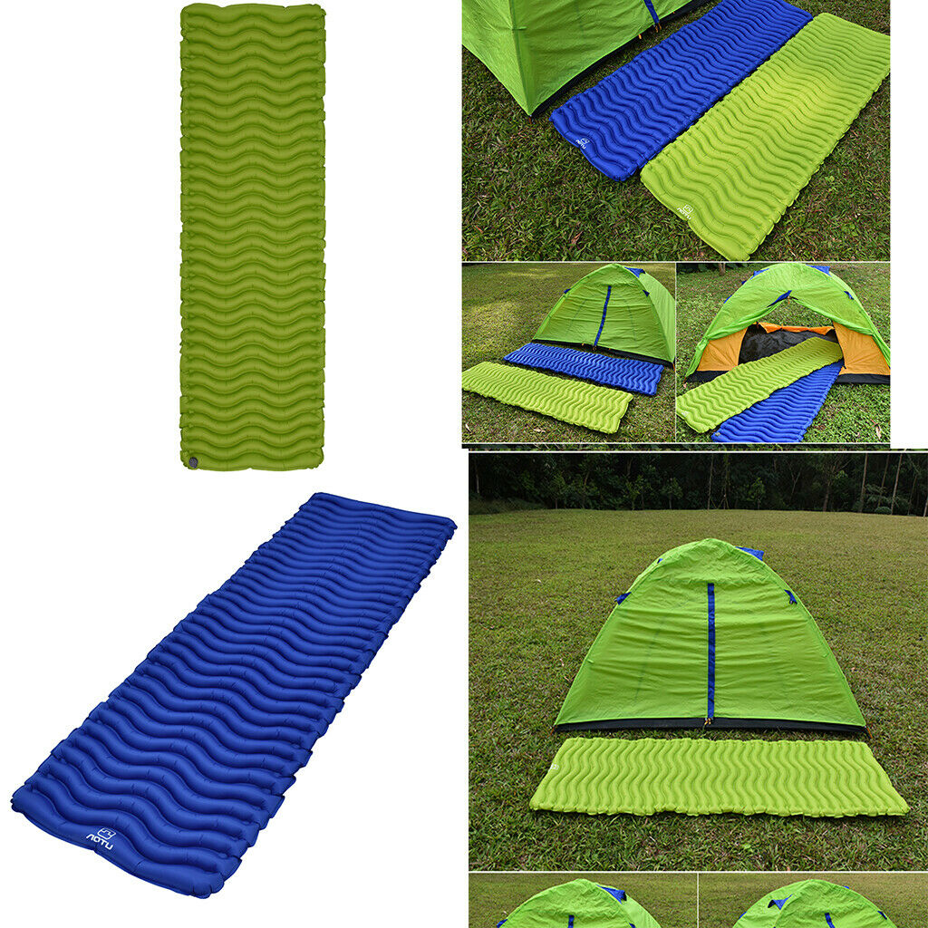 Ultralight Portable Inflatable Sleeping Pad Bed Mat Camp Tent Cushion Green