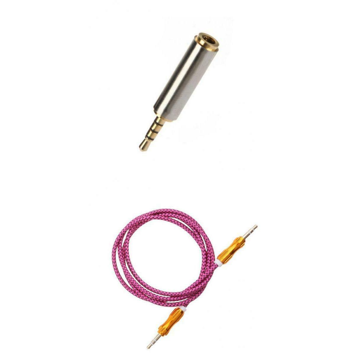 Durable 2.5mm To 3.5mm M/F Adapter Jack Converter+3.5mm Male To Male Auxiliary