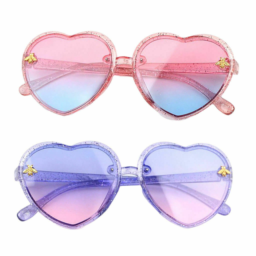 2x Heart Shape Kids Sunglasses Eyewear for Children Eyeglasses Eyeware
