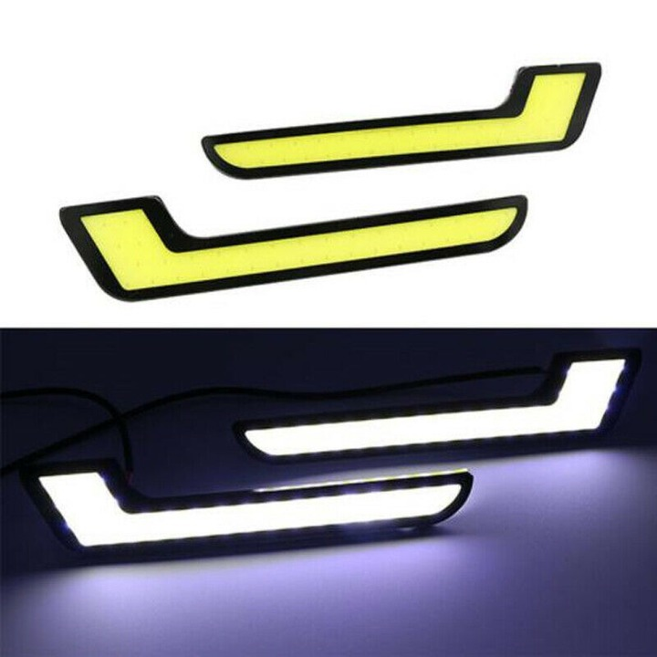 1Pair L Shape COB White LED Light Car Daytime Running Driving Light DRL Lamp 12V