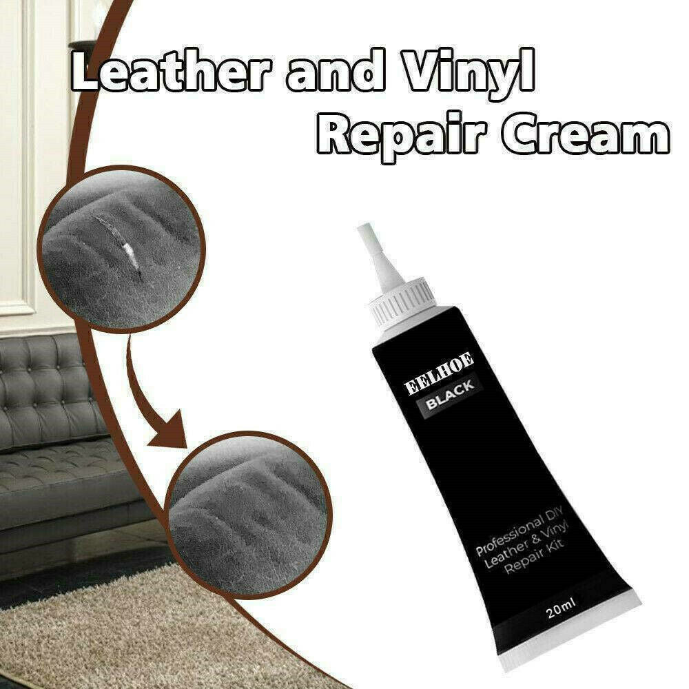 Black Leather Vinyl Repair Kit For Furniture, Couch, Car Seat, Sofa, Jacket 20ml