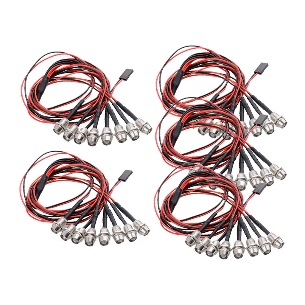 40Pieces LED Lights Taillight For 1/5 1/8 1/10 1/12 1/16 RC Car Headlights