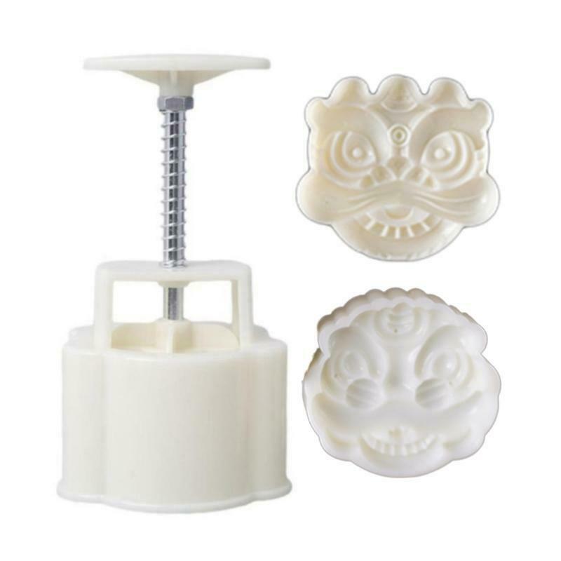 Plastic Mooncake Mold 75g Lion Stamps Biscuit Cookie Cutter Mould DIY Fondant