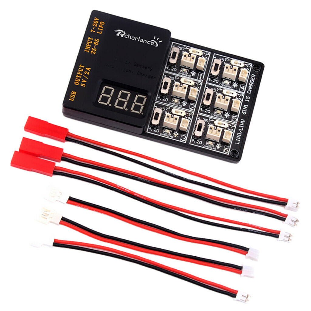 6 IN 1_1S Lipo LiHV Charger Chargering Board XT60 12A3V Battery Charging