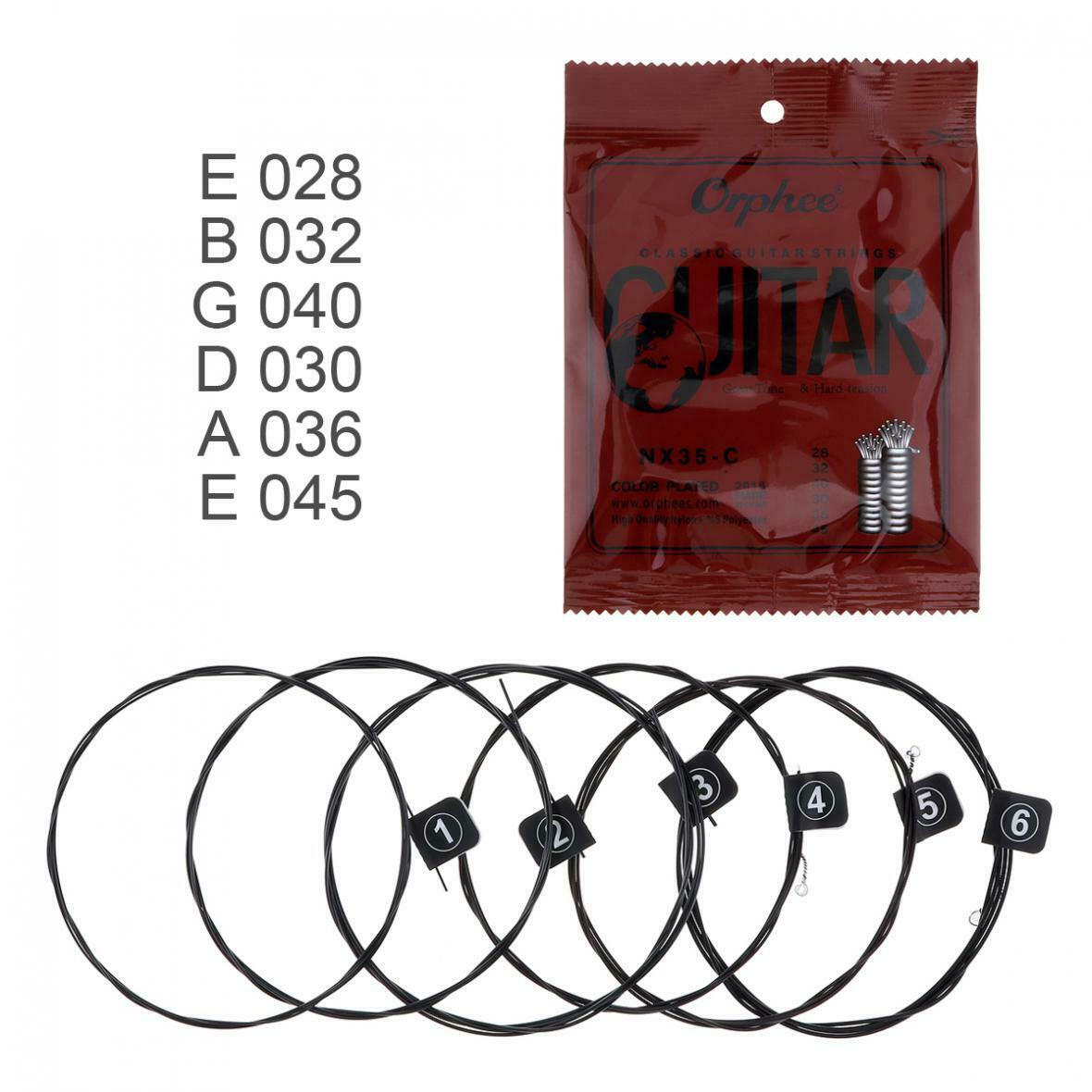 6Pcs Classic Guitar String 028-045 Color Plated Wire w/ Great Tone&Hard Tension