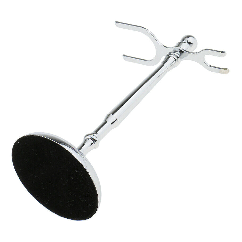 Removable Alloy Double Edge Men's Shaving Brush Straight Holder Stand Razor 02