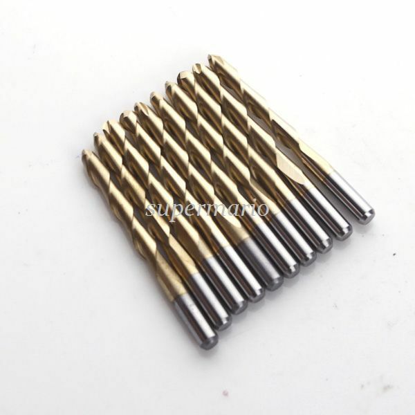 5x 1/8" Titanium Coated 2 Two Flute Carbide Ball Nose End Mills CNC Bits 22mm
