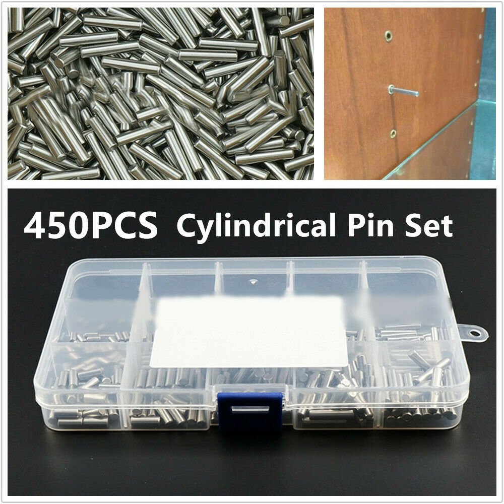 450pcs M2 M3 M4 Stainless Steel Universal Cylindrical Pin Kit Hardware Fasteners