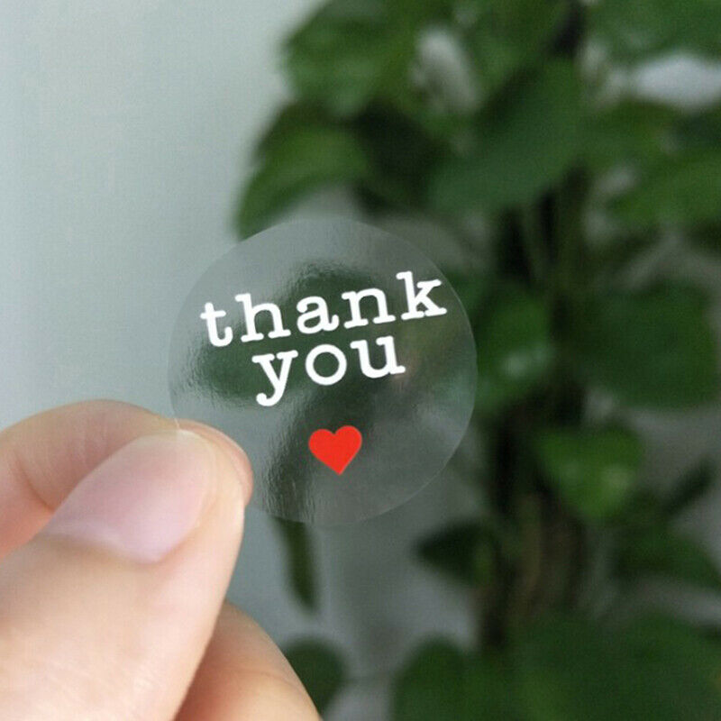 500Pcs Paper Seal Labels Thank You Stickers Handmade With Love Gift Bake Dec Tt