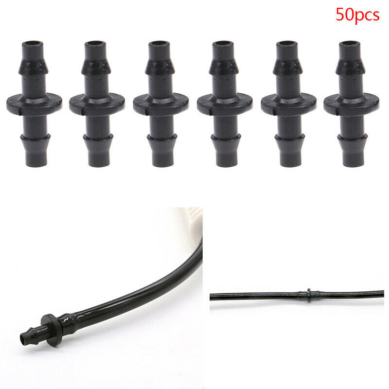 50PCS 1/4 "Barbed Connector Double Barb For 4 / 7mm Tubing Garden Hose ConnZDF