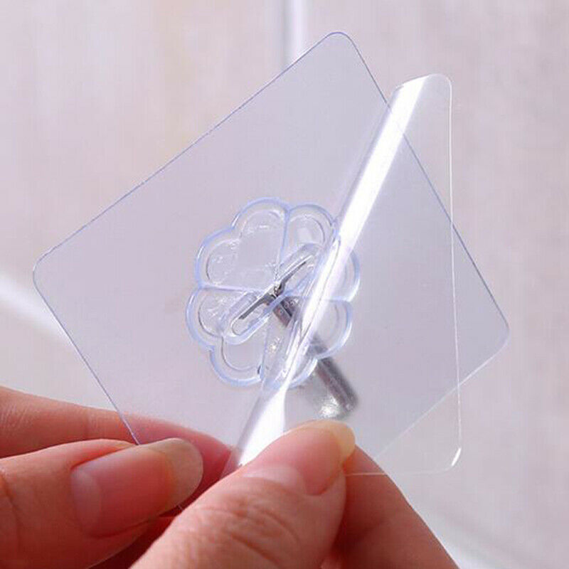 10x Strong Clear Suction Cup Sucker Wall Hooks Hanger For Kitchen Bathro.l8