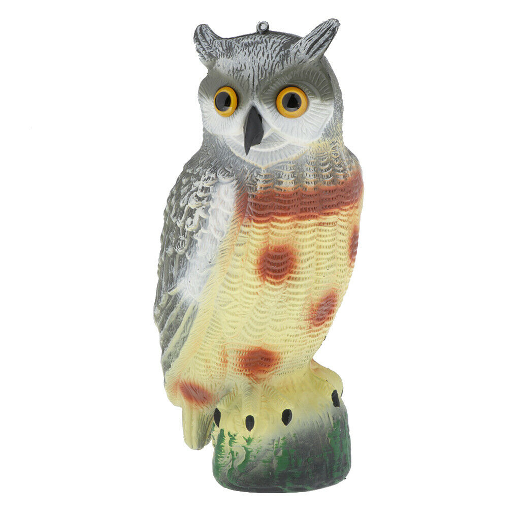 Plastic Owl Decoy Weed Pest Control Bird Scarer Garden Repeller Scarecrow D