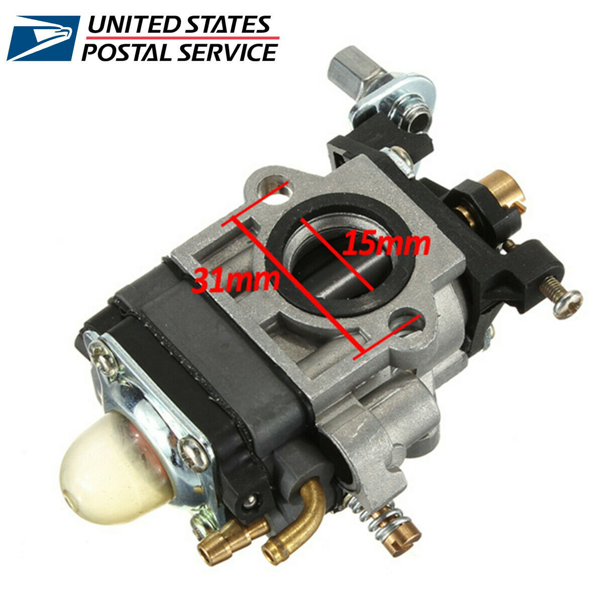 2-Stroke Carburetor 15mm For Brush Cutter 43CC 47CC 49CC 50CC Dirt Bike ATV -USA