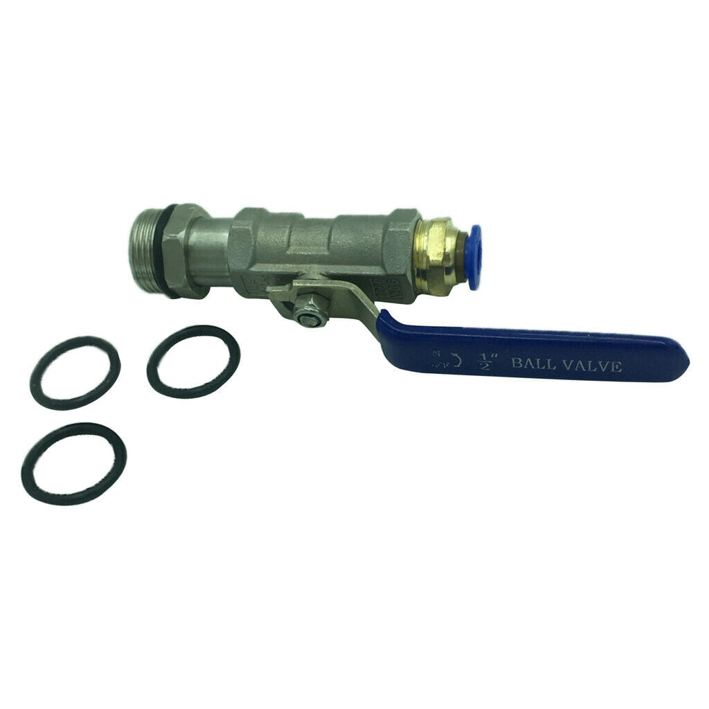 200L Oil Tank Barrel Drain Valve Faucet Tap PU Air Hose Adapter Straight 1P -