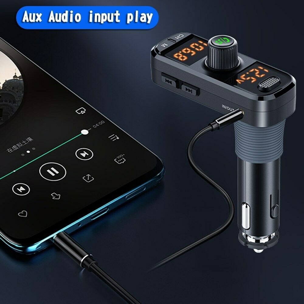 BC70 BT FM Transmitter Radio Audio Display MP3 Player Car QC3.0 PD USB Charger